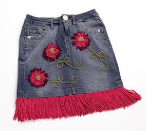 Fringed Jeans Skirt Embellishment