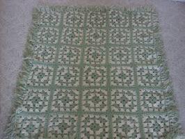 Green Granny Square rug