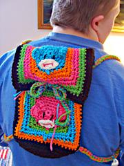 526 Retro Sock Monkey Drawstring Backpack Bag