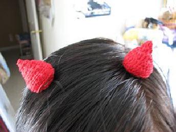Devil horns hair clips