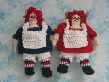 abby and audrey small rag dolls