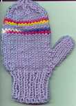 2 Needle Knit Mittens For Kids