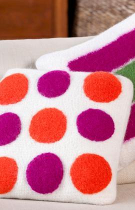 Square Pegs Round Holes Felted Pillows