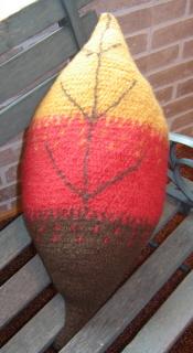 Fall Leaf Pillow, Felted