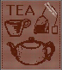 Filet Crochet Tea Curtain