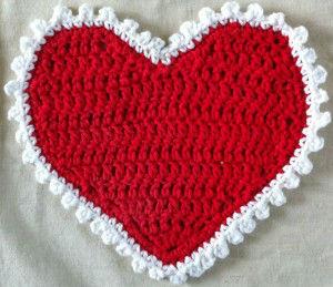 Valentine Heart Dishcloth