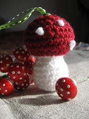 Crochet Mushroom, two versions