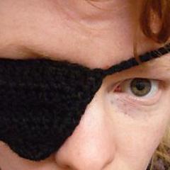 Crochet Like A Pirate! crocheted pirate eye patch