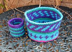 Tapestry Crochet Chunky Wool Baskets