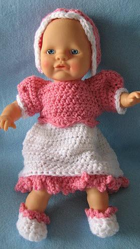 12-inch baby doll dress and bonnet